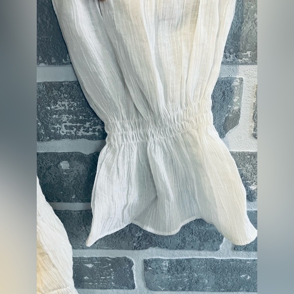 FairyCore Whimsy goth Little White Ruched Mini Dress size sm Saboluxe - Picture 2 of 5